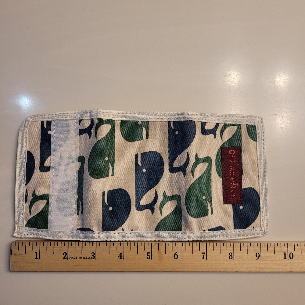 BUNGALOW 360 "Whales" Natural Canvas & Eco Friendly Ink Wallet Unisex - Picture 9 of 9